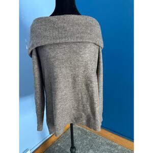 LOFT Outlet Brown Cowl Neck Sweater Size XL Soft Knit Tunic Pullover